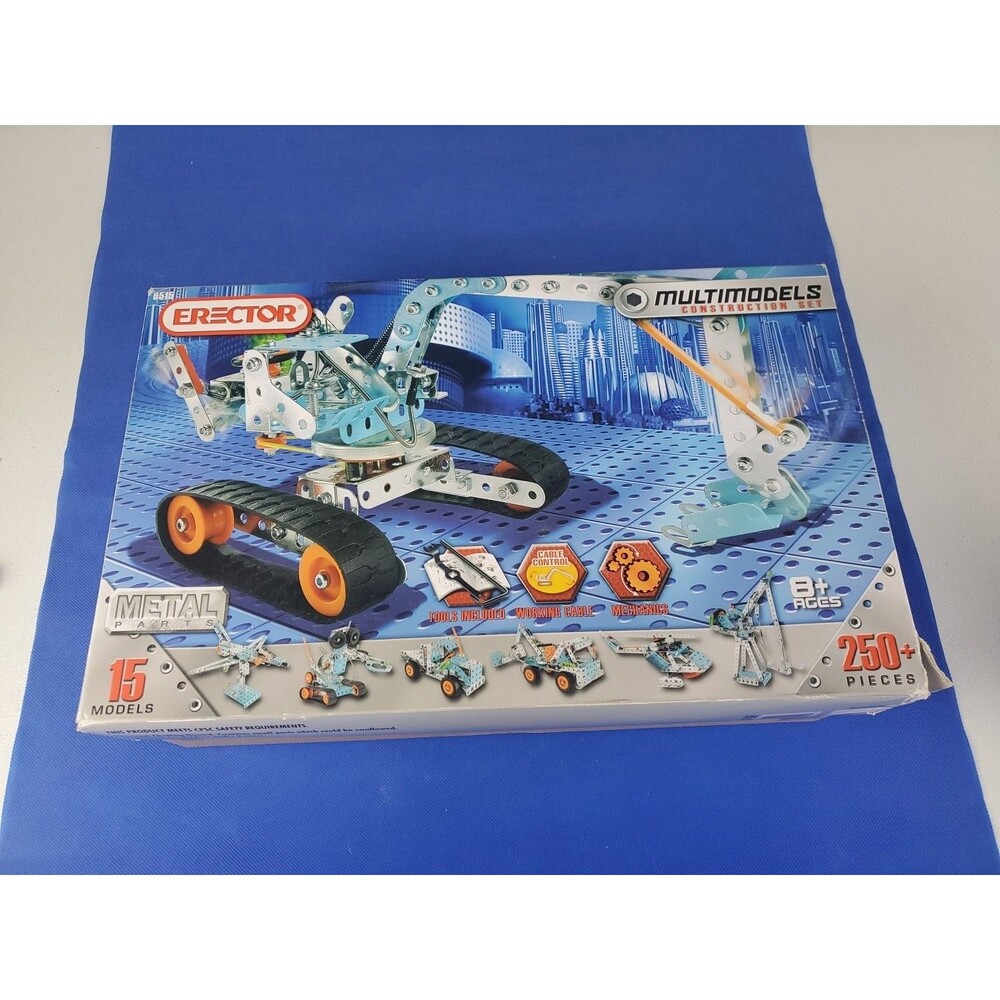 Erector Multimodels Construction Set Metal 250+Pieces #83 6515E 15 Models